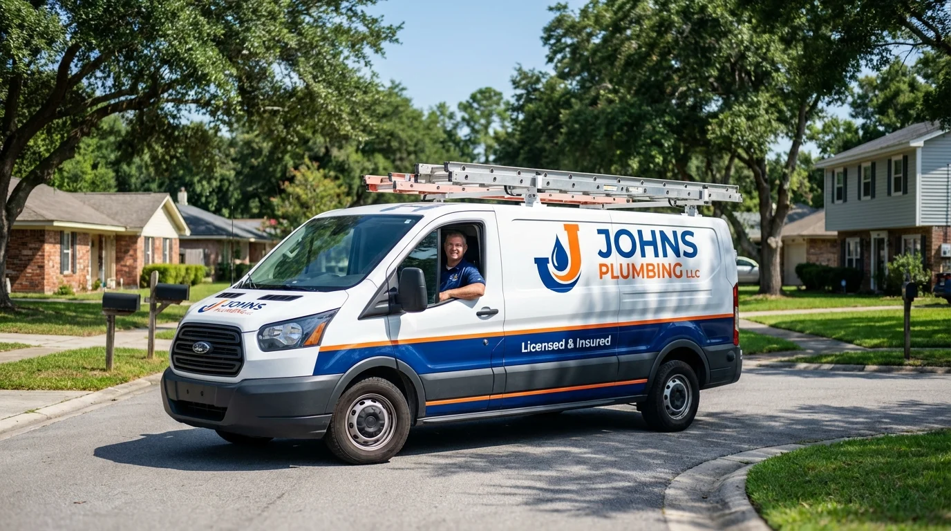 Johns Plumbing LLC service van in Woodburn, OR